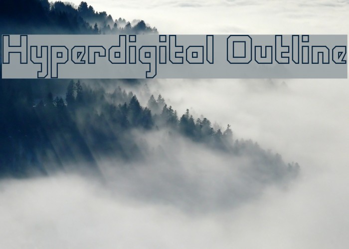 Hyperdigital Outline Шрифта examples