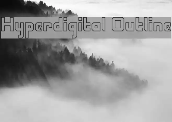 Hyperdigital Outline Шрифта examples
