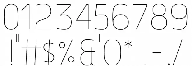 Hyperjump Hairline Font OTHER CHARS