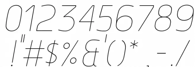 Hyperjump-HairlineOblique Font OTHER CHARS