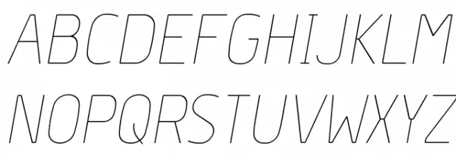 Hyperjump-HairlineOblique Schriftart Groß