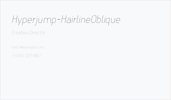 Hyperjump-HairlineOblique Business Card