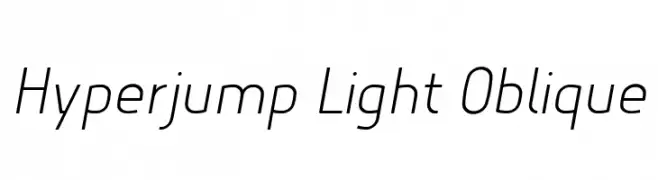 Hyperjump Light Oblique  les polices de caractères gratuit tlcharger