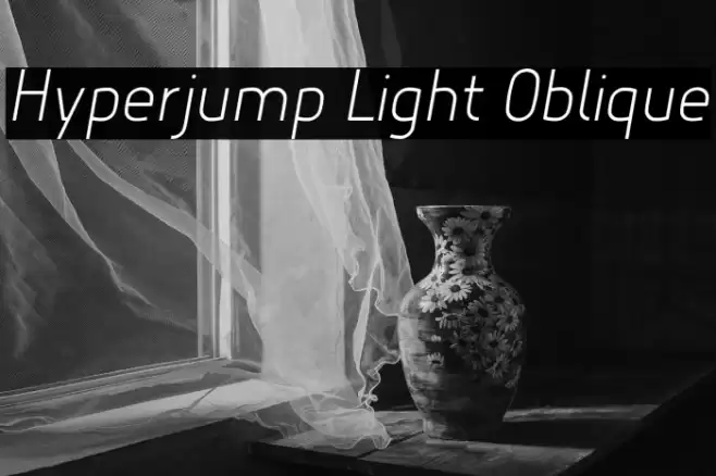 Hyperjump Light Oblique Font examples