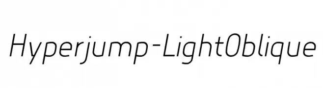 Hyperjump-LightOblique  les polices de caractères gratuit tlcharger