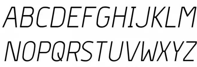 Hyperjump-LightOblique 字体 大写