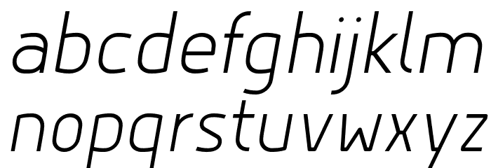 Hyperjump-LightOblique Font LOWERCASE