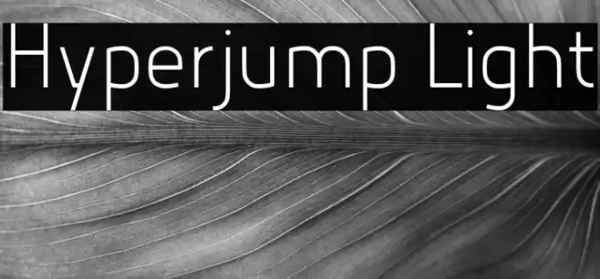 Hyperjump Light Font examples