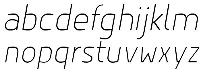 Hyperjump Thin Oblique Font LOWERCASE