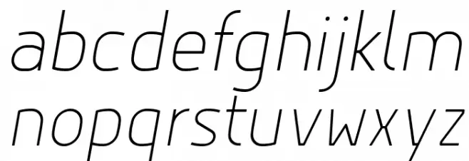 Hyperjump-ThinOblique Font LOWERCASE