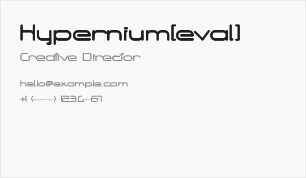 Hypernium[eval] Business Card
