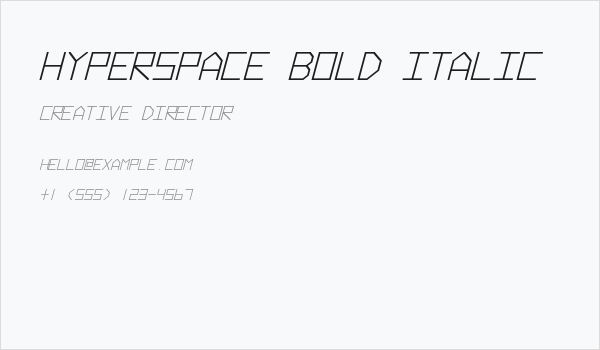 Hyperspace Bold Italic Business Card