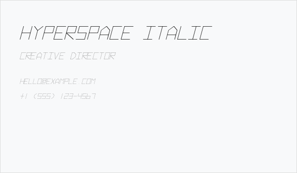Hyperspace Italic Business Card