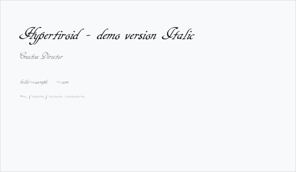 Hypertiroid - demo version Italic Business Card