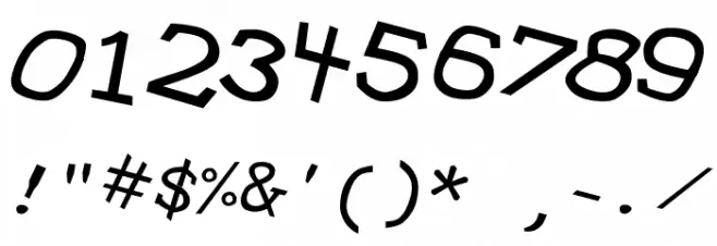 Hypewriter Italic Шрифта ДРУГИЕ символов