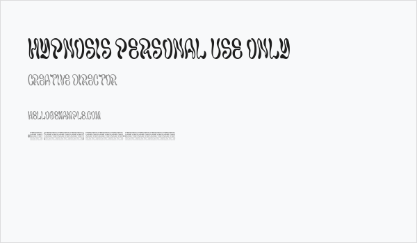 Hypnosis PERSONAL USE ONLY Business Card