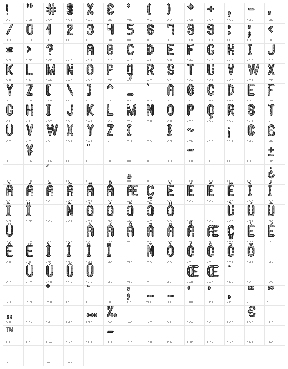Hypnossia St Character Map