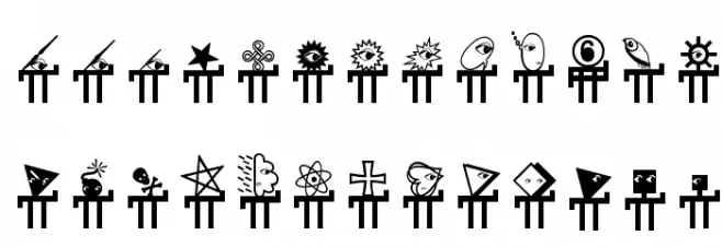HypocriSymbols Шрифта ВЕРХНИЙ
