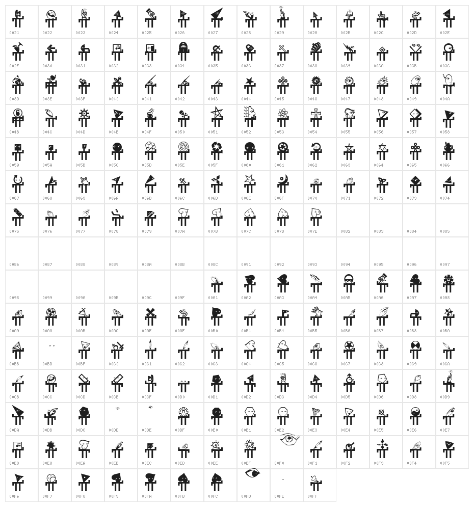 HypocriSymbols Character Map