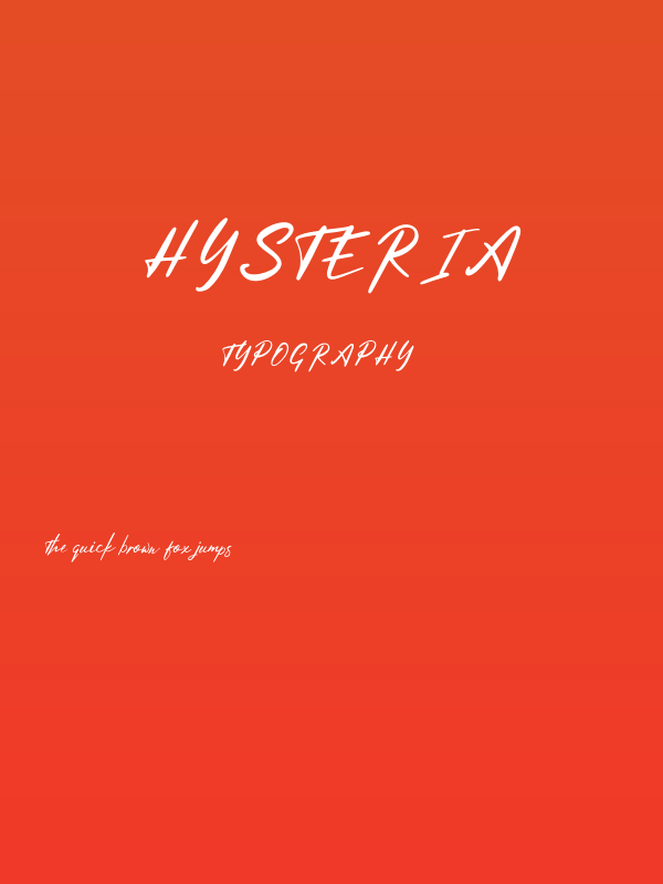 Hysteria Poster