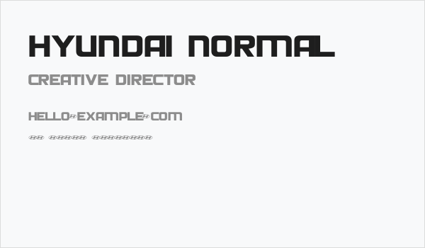 Hyundai Normal Business Card