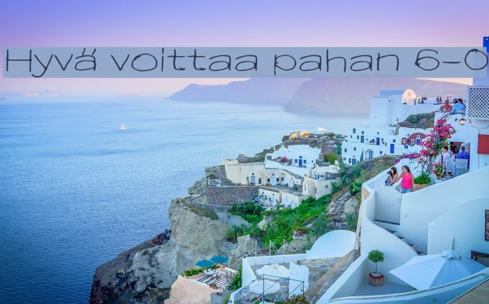 Hyvä voittaa pahan 6-0 Font examples