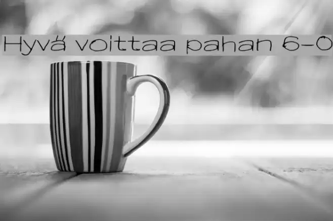Hyvä voittaa pahan 6-0 Font examples