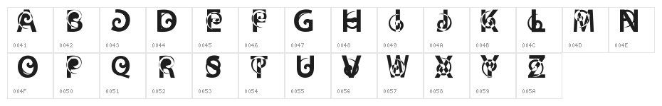 hypnofont Character Map