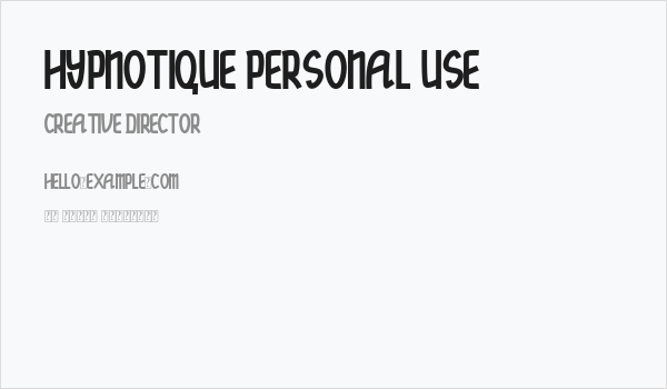 hypnotique personal use Business Card