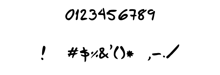 HZHandwrite Font OTHER CHARS