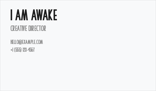 I Am Awake Business Card