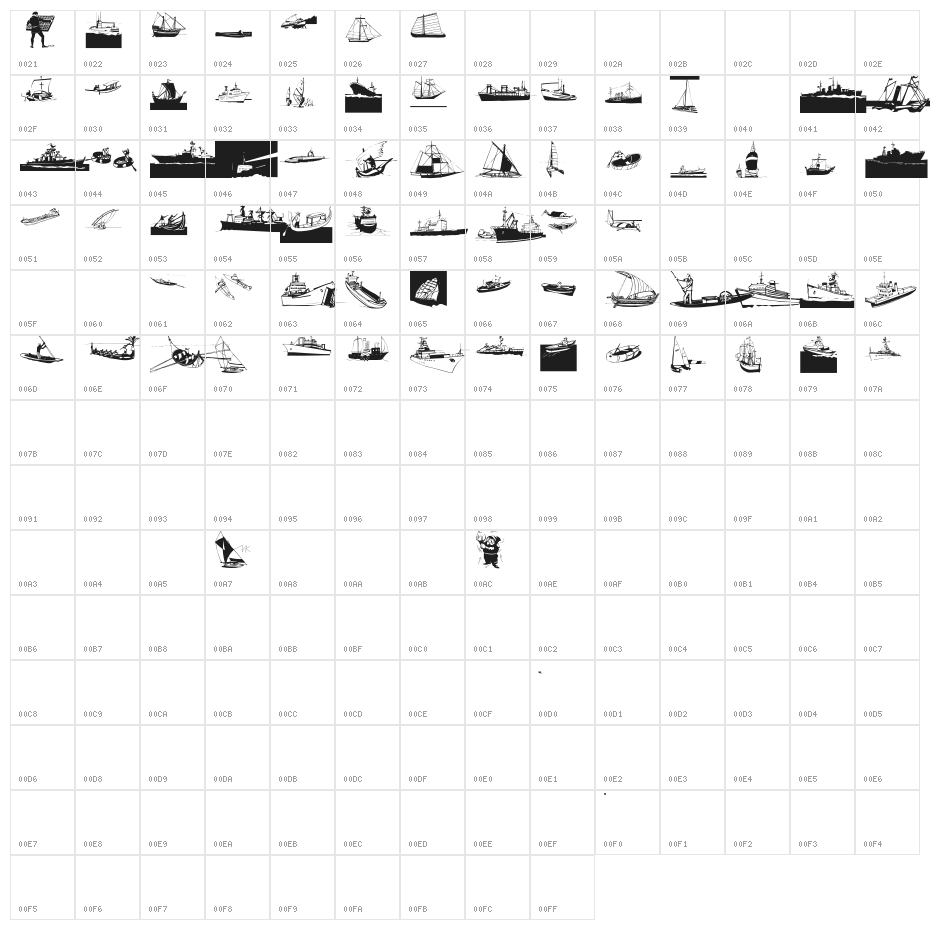 I Am Sailing Character Map
