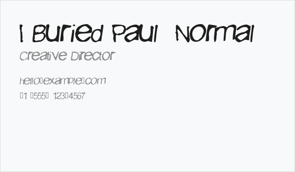 I Buried Paul  Normal Business Card
