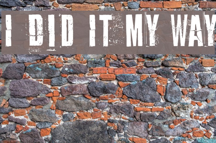 I Did It My Way Font examples