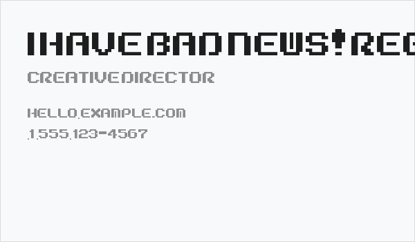 I Have Bad News! Regular Business Card