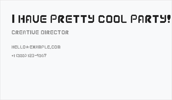 I Have Pretty Cool Party! Business Card