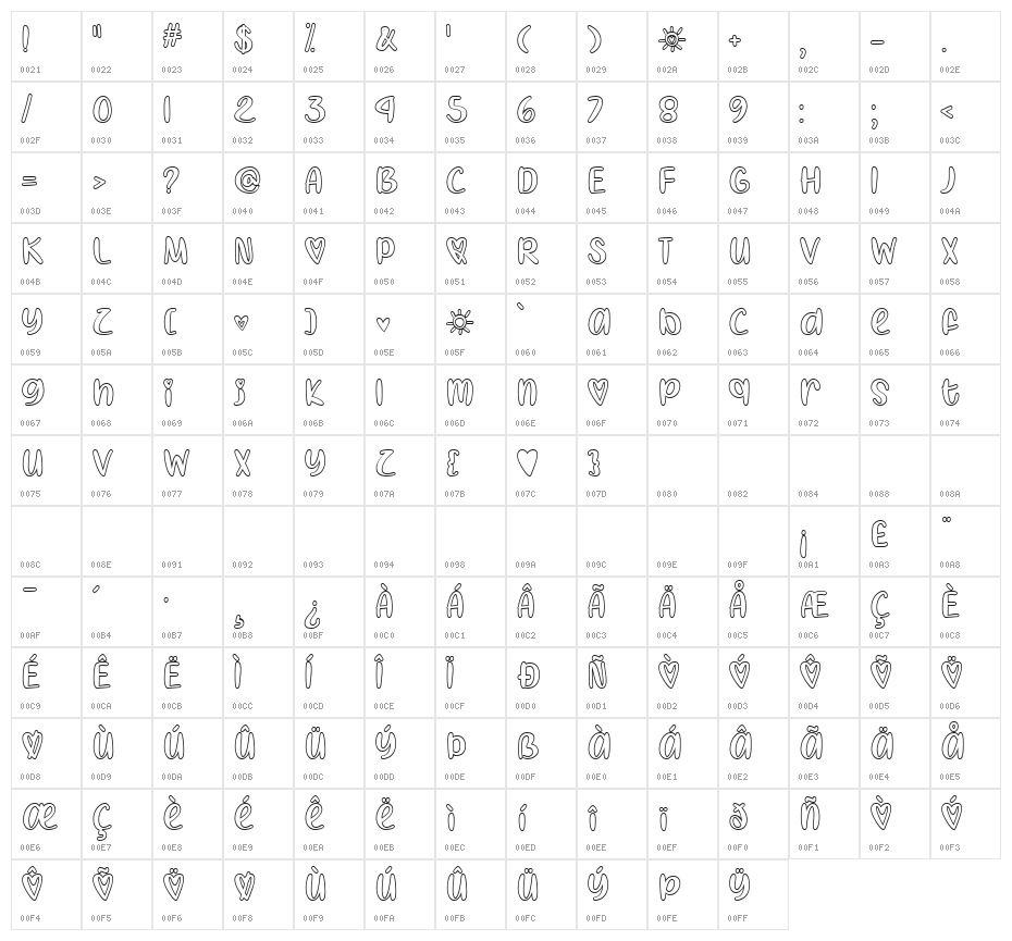 I Heart Coloring Regular Character Map