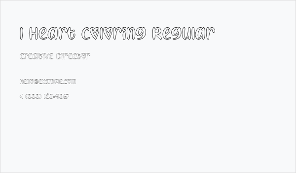 I Heart Coloring Regular Business Card