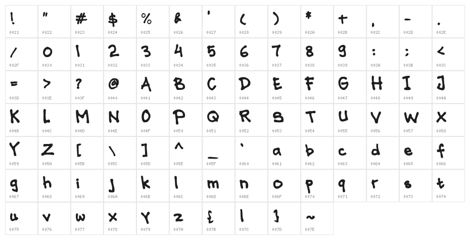 I LOVE INDONESIA Regular Character Map