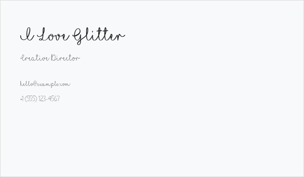 I Love Glitter Business Card