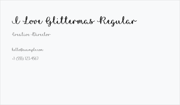 I Love Glittermas Regular Business Card