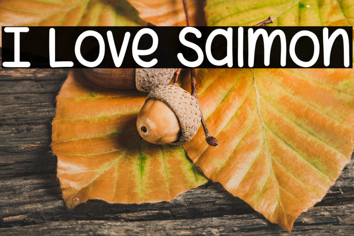 I Love Salmon Font examples