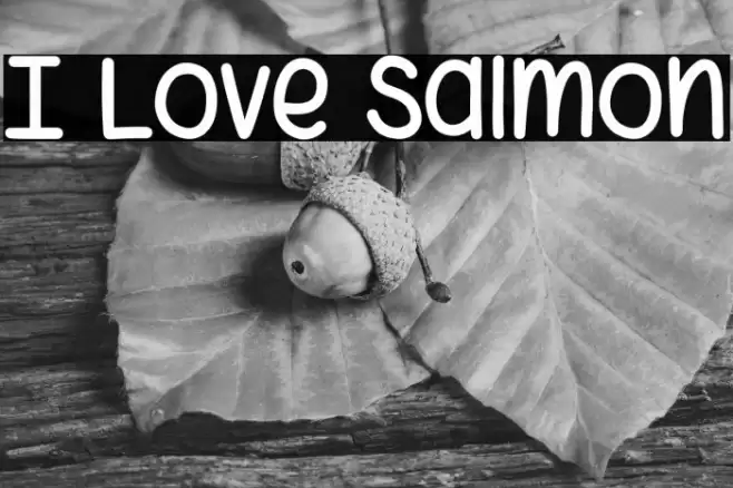 I Love Salmon Font examples