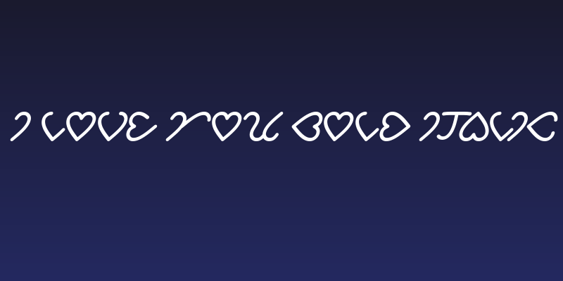 I Love You Bold Italic Social Header