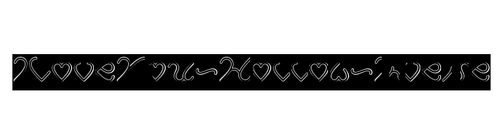 I Love You-Hollow-Inverse Font