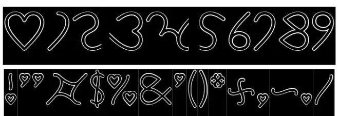 I Love You-Hollow-Inverse Font OTHER CHARS