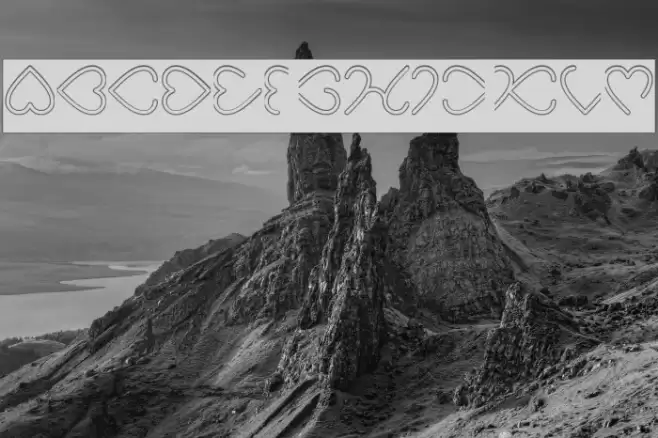 I Love You-Hollow-Inverse Font examples