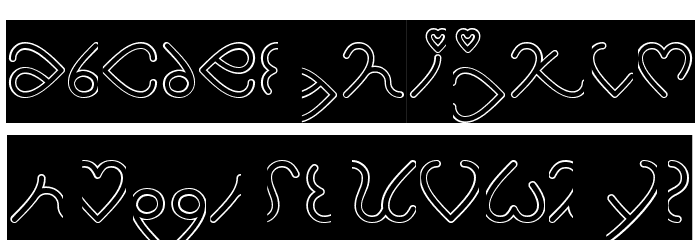 I Love You-Hollow-Inverse Font LOWERCASE
