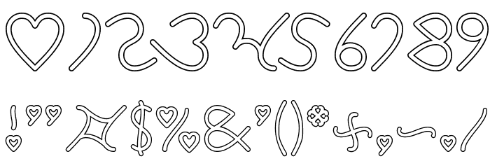 I Love You-Hollow Font OTHER CHARS