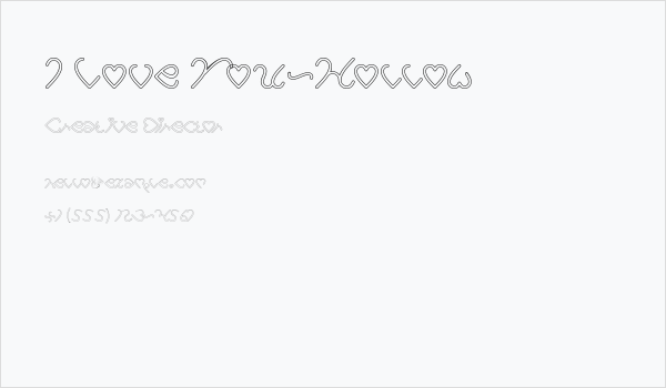 I Love You-Hollow Business Card